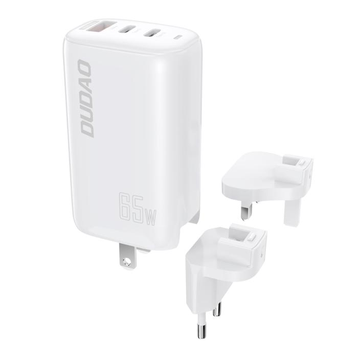 Bild 1, Dudao 65W GaN 3in1 Reseadapter Laddare PD QC Vit