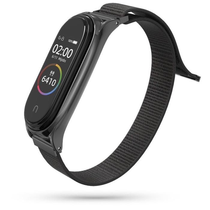 Bild 1, Tech-Protect Xiaomi Mi Smart Band 5 / 6 Nylon Armband Svart
