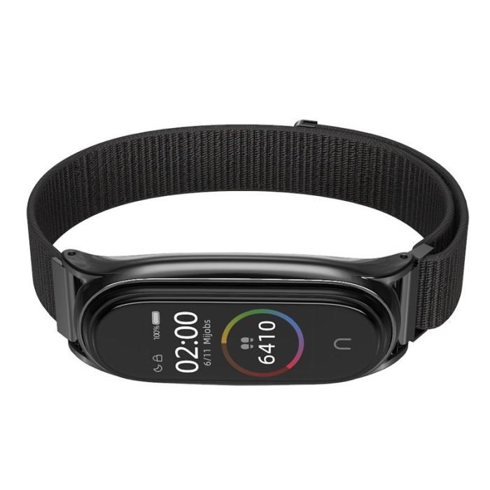Bild 3, Tech-Protect Xiaomi Mi Smart Band 5 / 6 Nylon Armband Svart