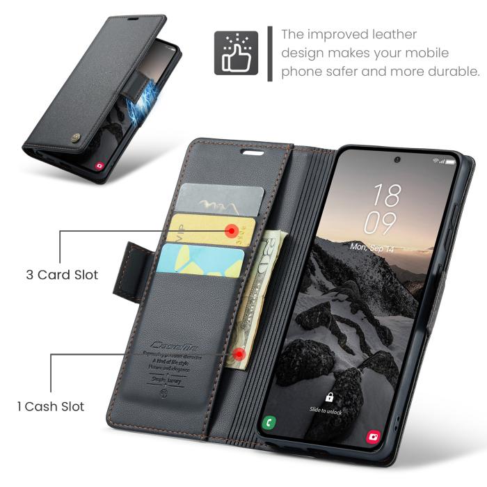 Bild 2, CASEME Samsung Galaxy S26 Ultra Fodral RFID Läder Svart