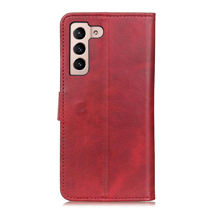 Bild 3, Samsung Galaxy S22 Plus Fodral Solid Läder Röd