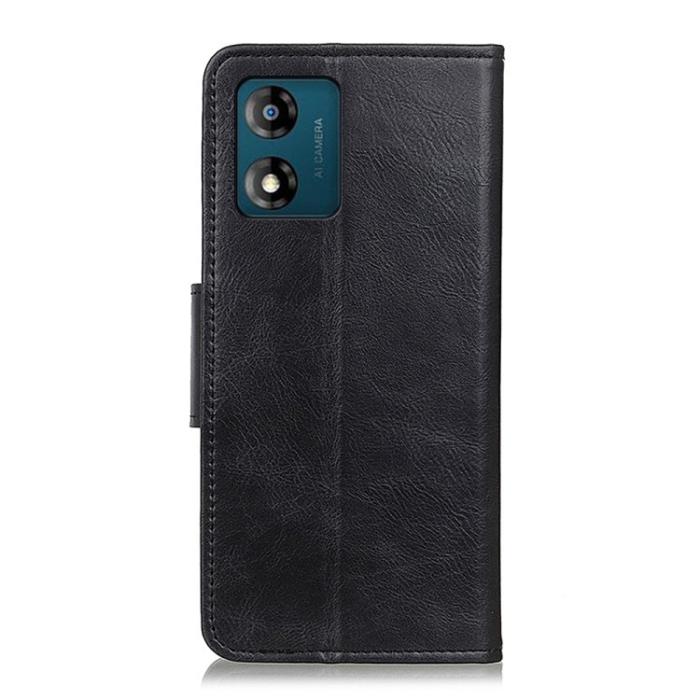 Bild 3, Motorola Moto E13 Fodral Crazy Horse Läder Svart