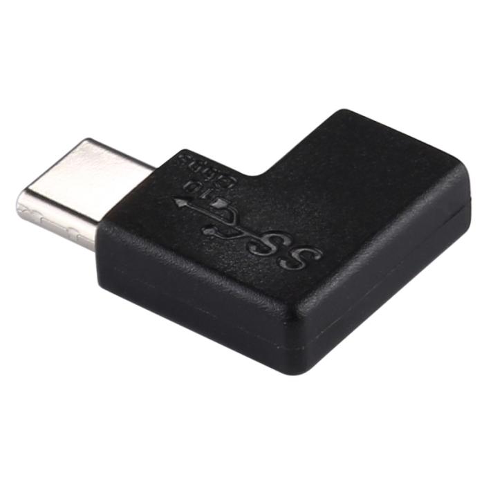 Bild 1, USB-C Hona - USB-C Hane Adapter 90 Grader Svart