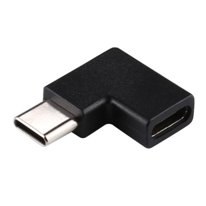 Bild 2, USB-C Hona - USB-C Hane Adapter 90 Grader Svart