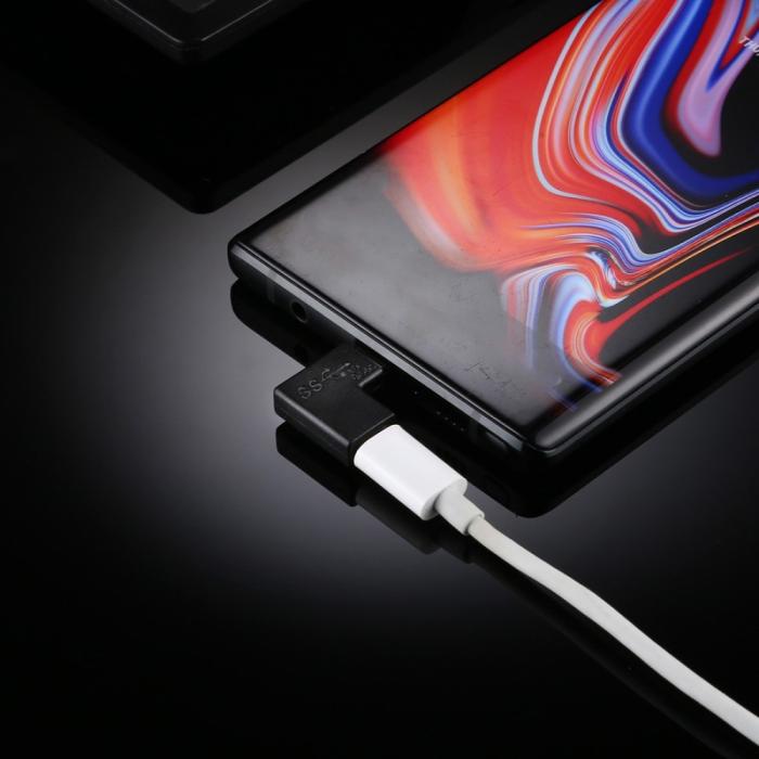 Bild 4, USB-C Hona - USB-C Hane Adapter 90 Grader Svart