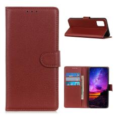 Samsung Galaxy A02s - Litchi Läder Fodral - Brun