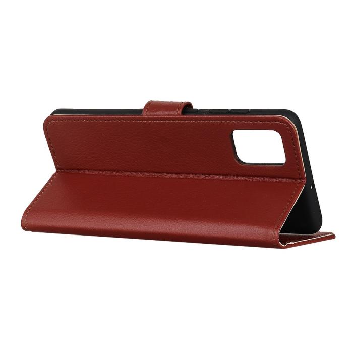 Bild 4, Samsung Galaxy A02s - Litchi Läder Fodral - Brun