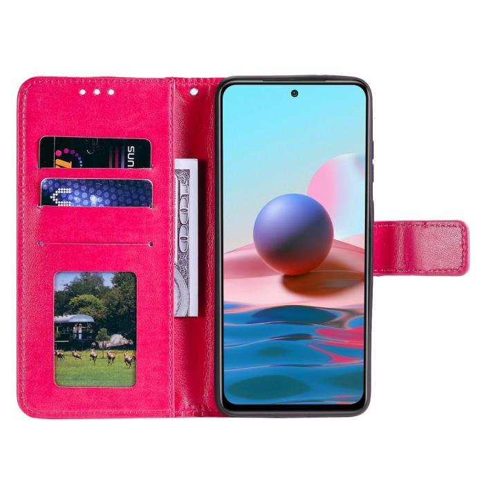 Bild 5, Xiaomi Redmi Note 10S - Mandala Läder Fodral - Röd