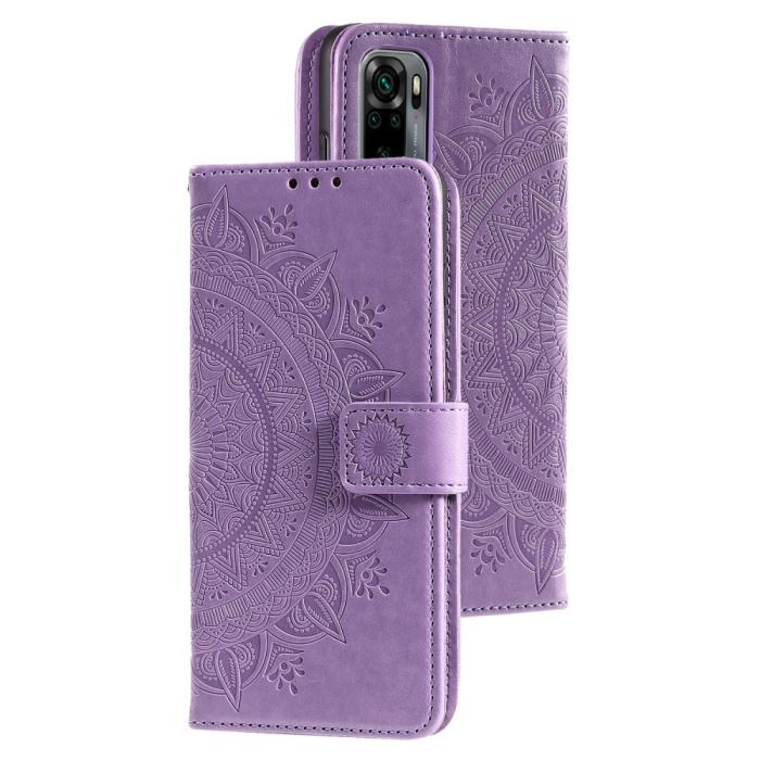 Bild 4, Xiaomi Redmi Note 10S - Mandala Läder Fodral - Lila