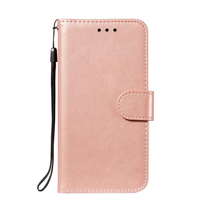 Bild 2, Xiaomi Redmi Note 10S - Solid Läder Fodral - Roséguld