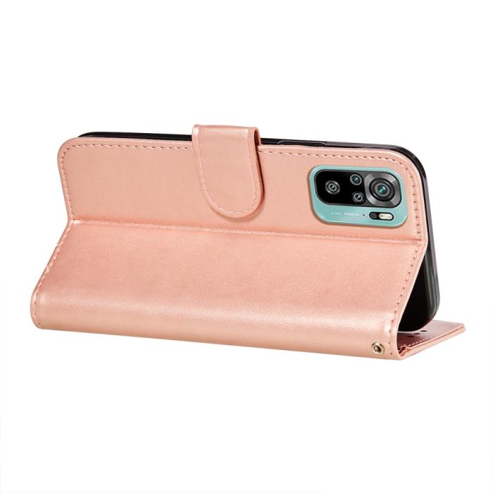 Bild 6, Xiaomi Redmi Note 10S - Solid Läder Fodral - Roséguld