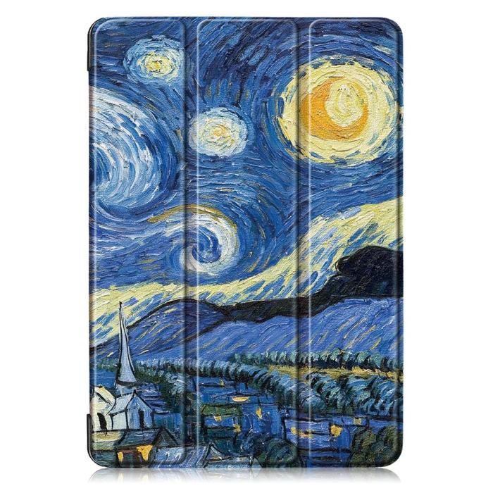 Bild 2, iPad 10.2 2019/2020/2021 Fodral Tri-Fold Brush Painting