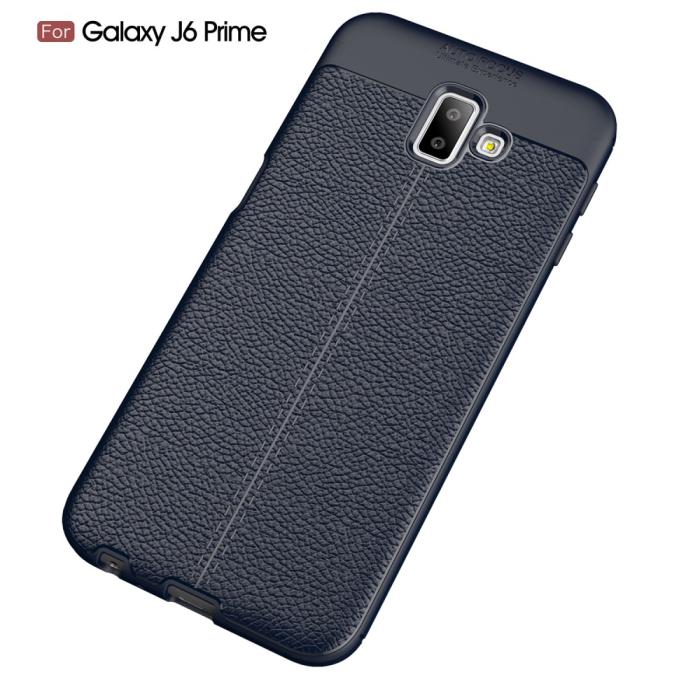 Bild 2, Samsung Galaxy J6 Plus - Litchi läderskal - Mörk Blå