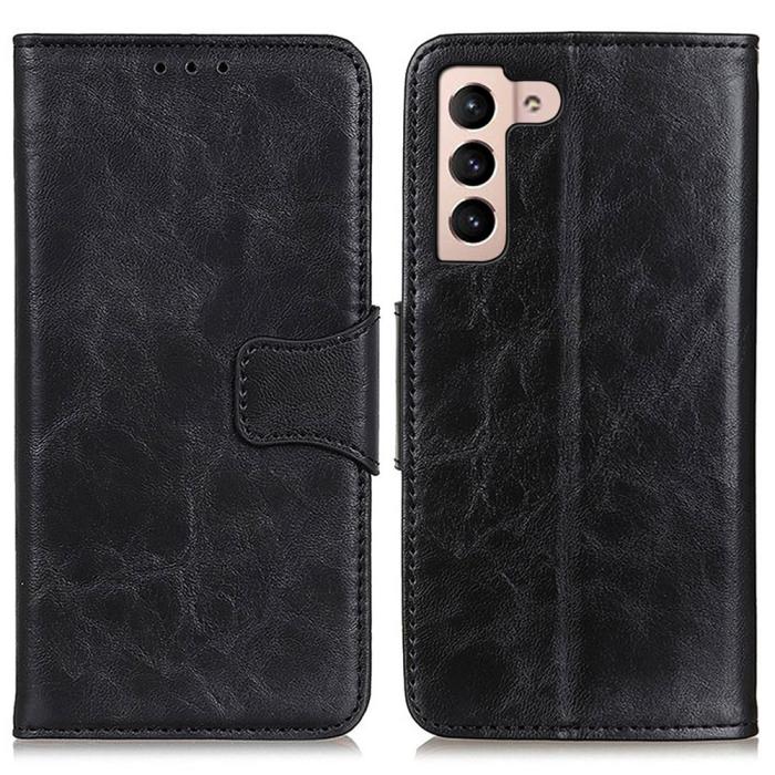 Bild 1, Galaxy S23 Fodral Crazy Horse Split Läder Svart