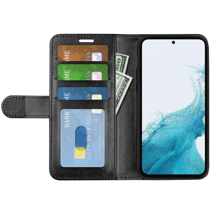 Bild 2, Samsung Galaxy A54 5G Fodral Crazy Horse Läder Svart