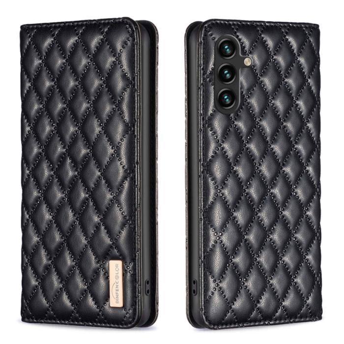 Bild 1, Samsung Galaxy A35 5G Fodral Flip Diamond Läder Svart