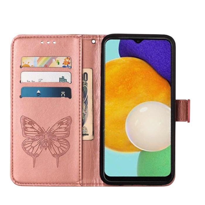Bild 4, Samsung Galaxy A03s Fodral Tryckt Butterfly Roséguld