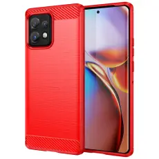 Motorola Edge 40 Pro 5G Skal Borstad St&aring;l Textur R&ouml;d