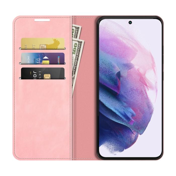 Bild 3, Samsung Galaxy S22 Fodral Retro Skin Touch Rosa