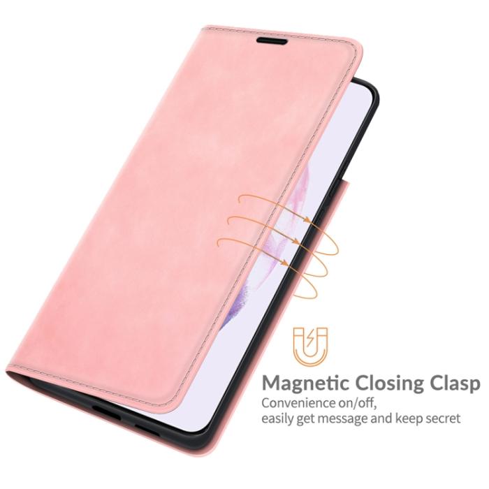 Bild 5, Samsung Galaxy S22 Fodral Retro Skin Touch Rosa