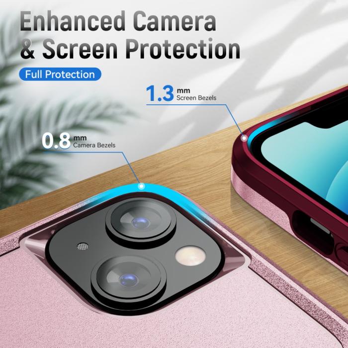 Bild 2, iPhone 15 Skal Hybrid Tough Armor Rosa