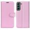 Samsung Galaxy S23 Plus Fodral Litchi Läder Ljus Rosa