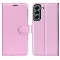 Samsung Galaxy S23 Plus Fodral Litchi Läder Ljus Rosa