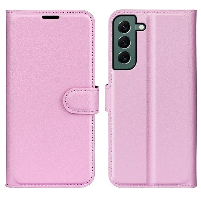 Bild 1, Samsung Galaxy S23 Plus Fodral Litchi Läder Ljus Rosa