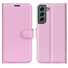 Samsung Galaxy S23 Plus Fodral Litchi Läder Ljus Rosa