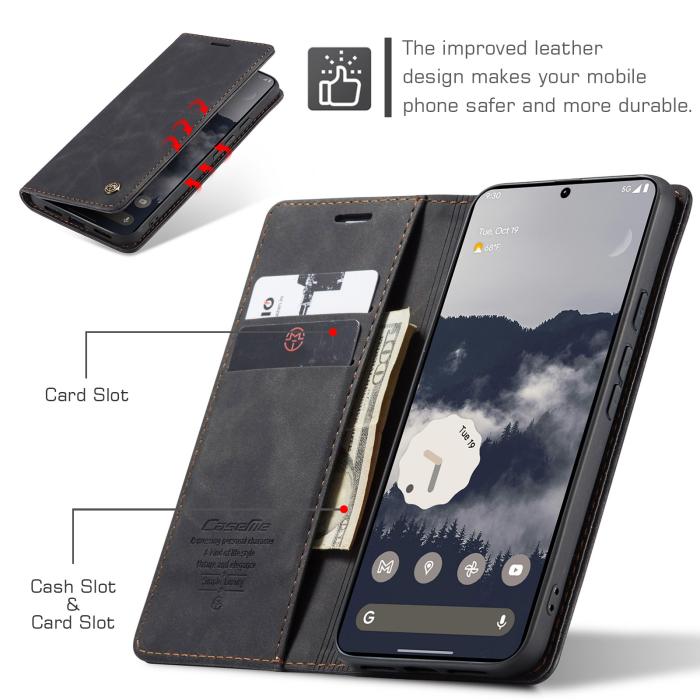 Bild 3, CASEME Google Pixel 11 / 11 Pro Fodral RFID Läder Svart