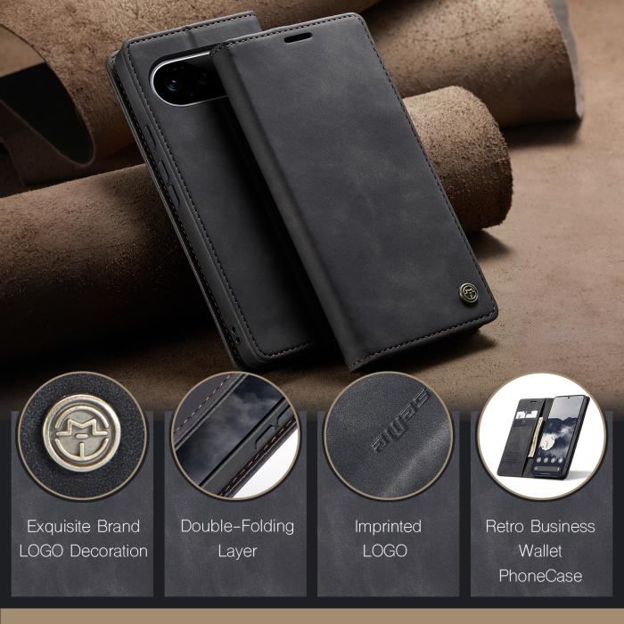 Bild 4, CASEME Google Pixel 11 / 11 Pro Fodral RFID Läder Svart