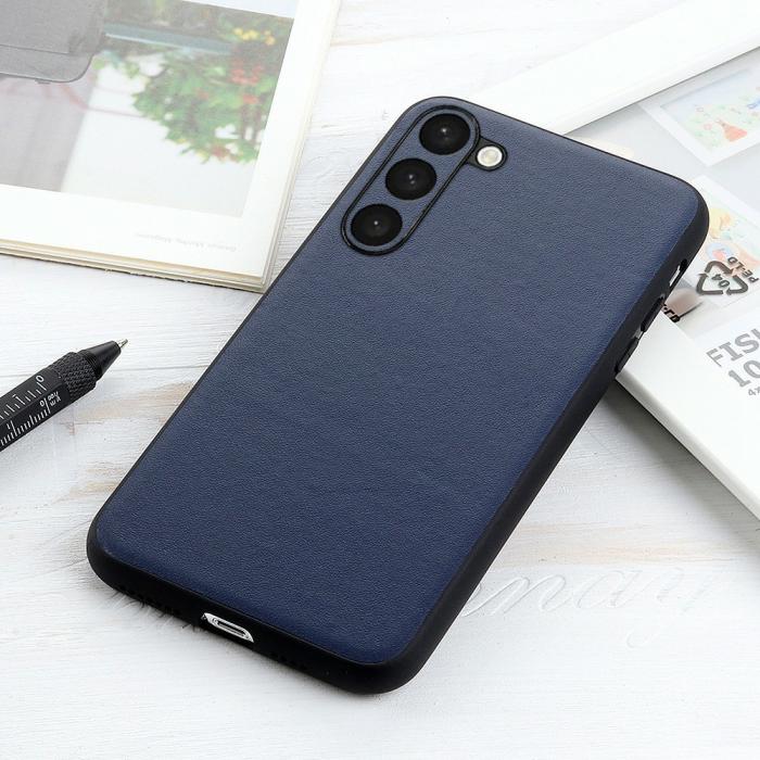 Bild 3, Samsung Galaxy S23 Skal Äkta Läder Belagt Blå