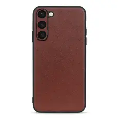 Samsung Galaxy S23 Skal Äkta Läder Belagt Brun