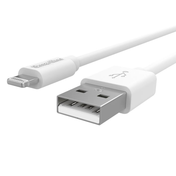 Bild 2, Smartline 2m Lightning MFi Laddningskabel Vit