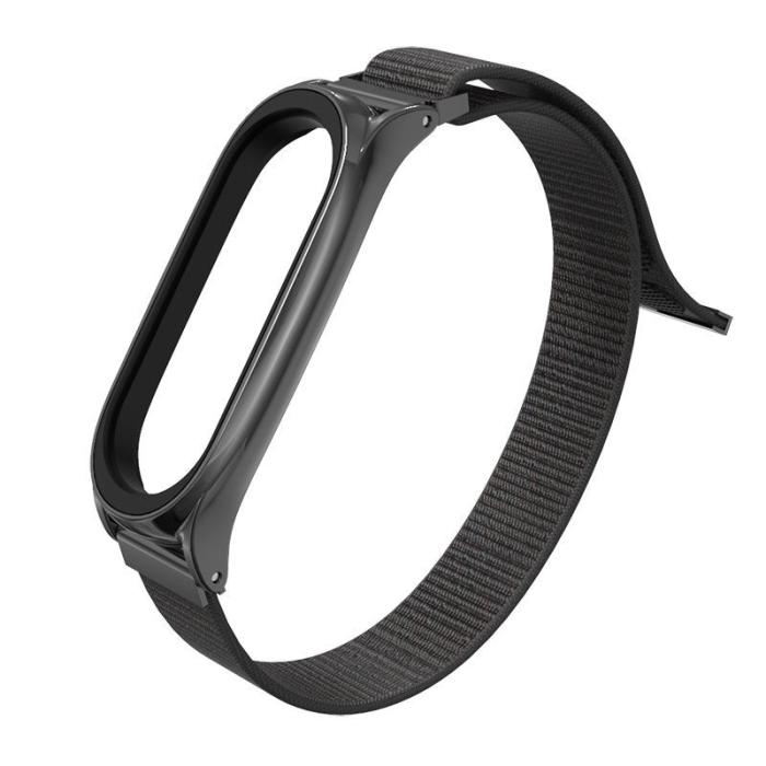 Bild 4, Tech-Protect Xiaomi Mi Smart Band 5 / 6 Nylon Armband Svart