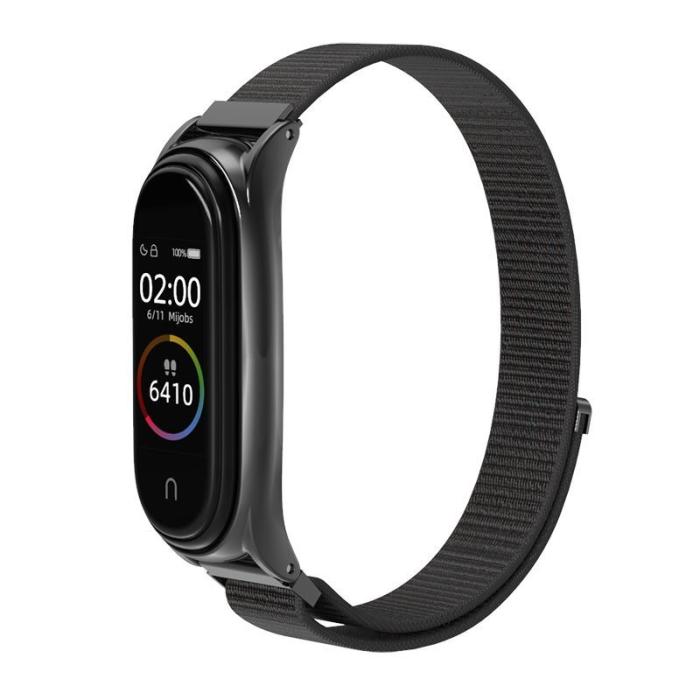 Bild 5, Tech-Protect Xiaomi Mi Smart Band 5 / 6 Nylon Armband Svart