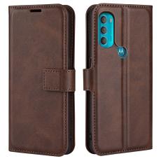 Motorola Moto G71 Fodral Solid Läder Brun