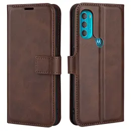 Motorola Moto G71 Fodral Solid Läder Brun