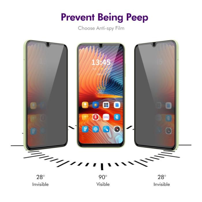 Bild 3, ENKAY Xiaomi Redmi 14C Skärmskydd Härdat Glas Heltäckande Privacy