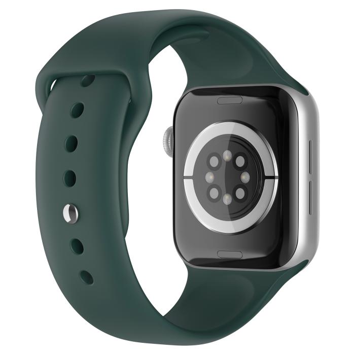 Bild 1, Apple Watch 38/40/41 mm Silikon Armband (S/M) Mörk Grön