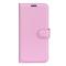 Samsung Galaxy S24 FE Fodral Litchi Läder Textur Ljus Rosa