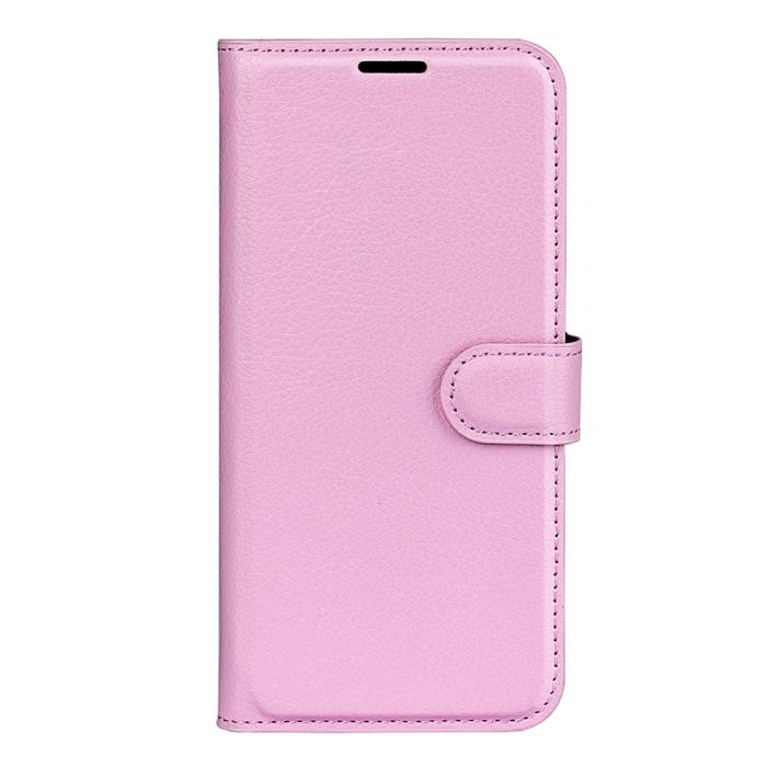 Bild 5, Samsung Galaxy S24 FE Fodral Litchi Läder Textur Ljus Rosa