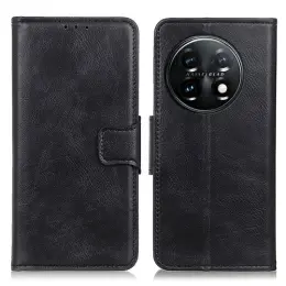 OnePlus 11 5G Fodral Crazy Horse Läder Svart