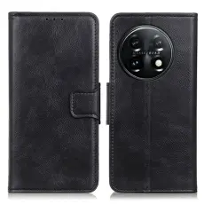 OnePlus 11 5G Fodral Crazy Horse Läder Svart