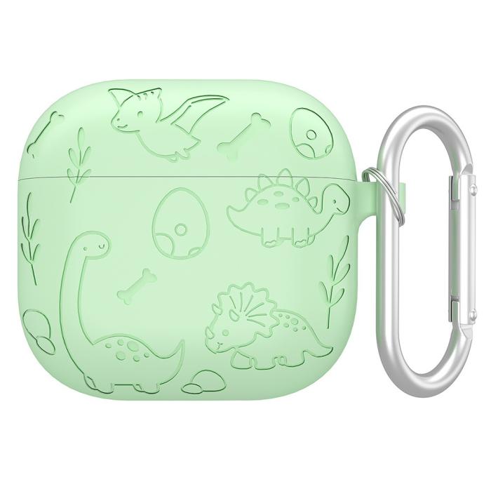 Bild 1, AirPods 4 Skal Med Dinosaurie Motiv Silikon Grön