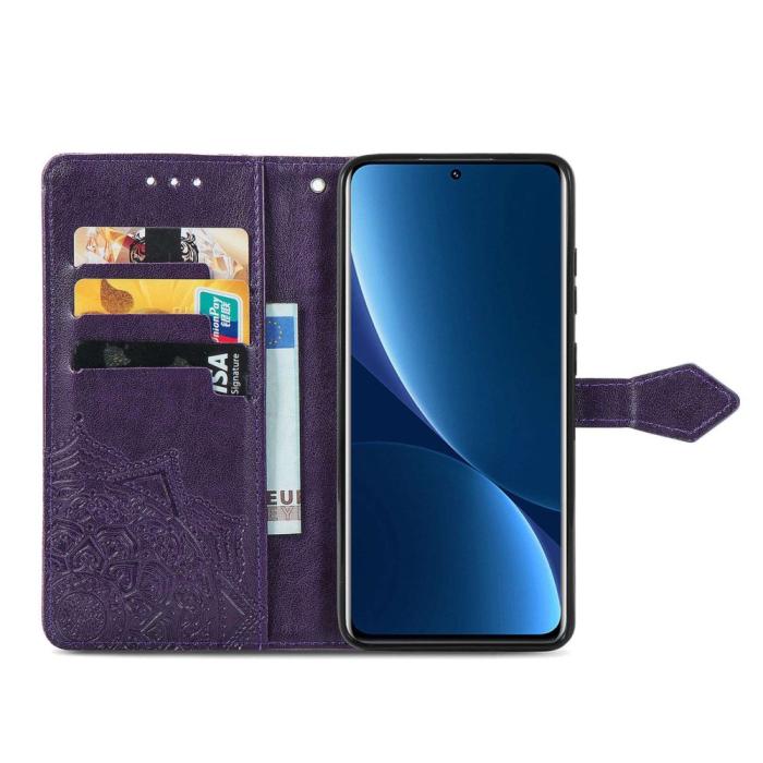 Bild 2, Xiaomi 12T / 12T Pro Fodral Mandala Läder Lila