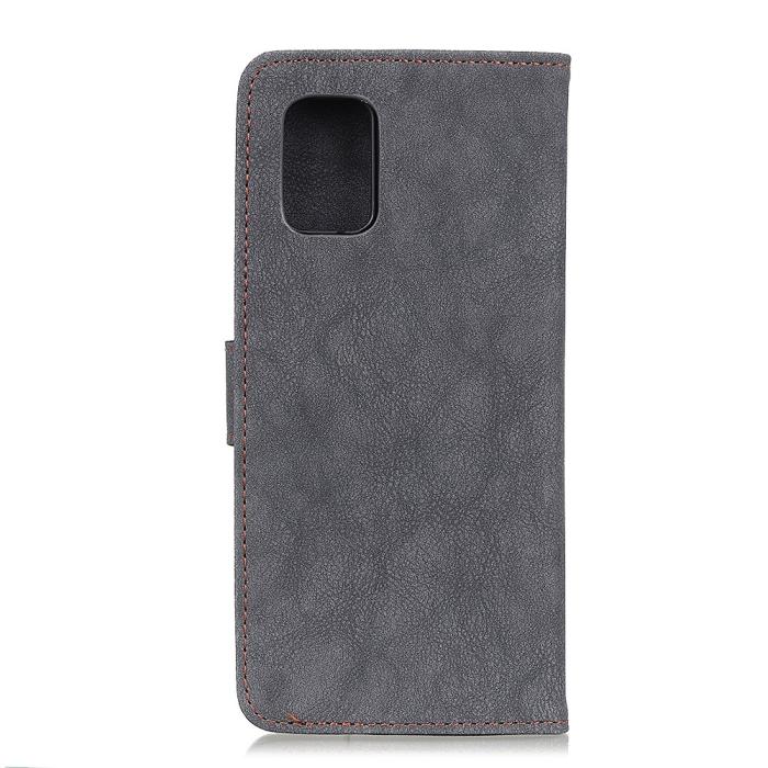 Bild 3, Samsung Galaxy A02s - KHAZNEH Retro Split Läder Fodral - Svart