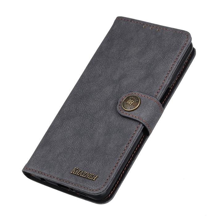 Bild 5, Samsung Galaxy A02s - KHAZNEH Retro Split Läder Fodral - Svart