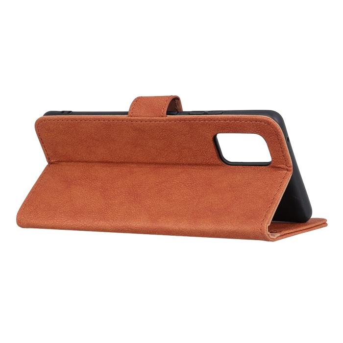 Bild 4, Samsung Galaxy A02s - KHAZNEH Retro Split Läder Fodral - Brun