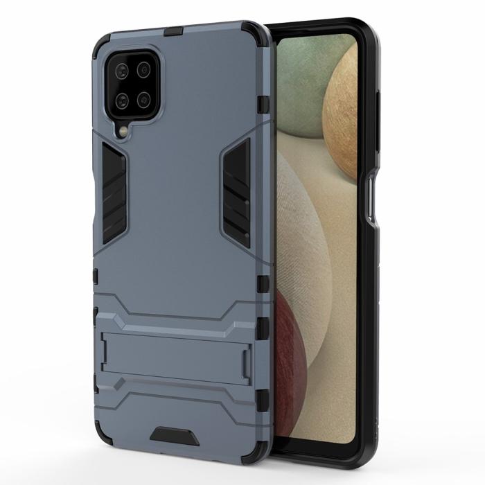 Bild 2, Samsung Galaxy A12 - Hybrid Skal Med Kickstand - Blå